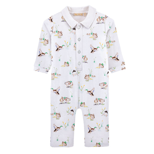 Duck Pond Pima Playsuit w/ Point Collar