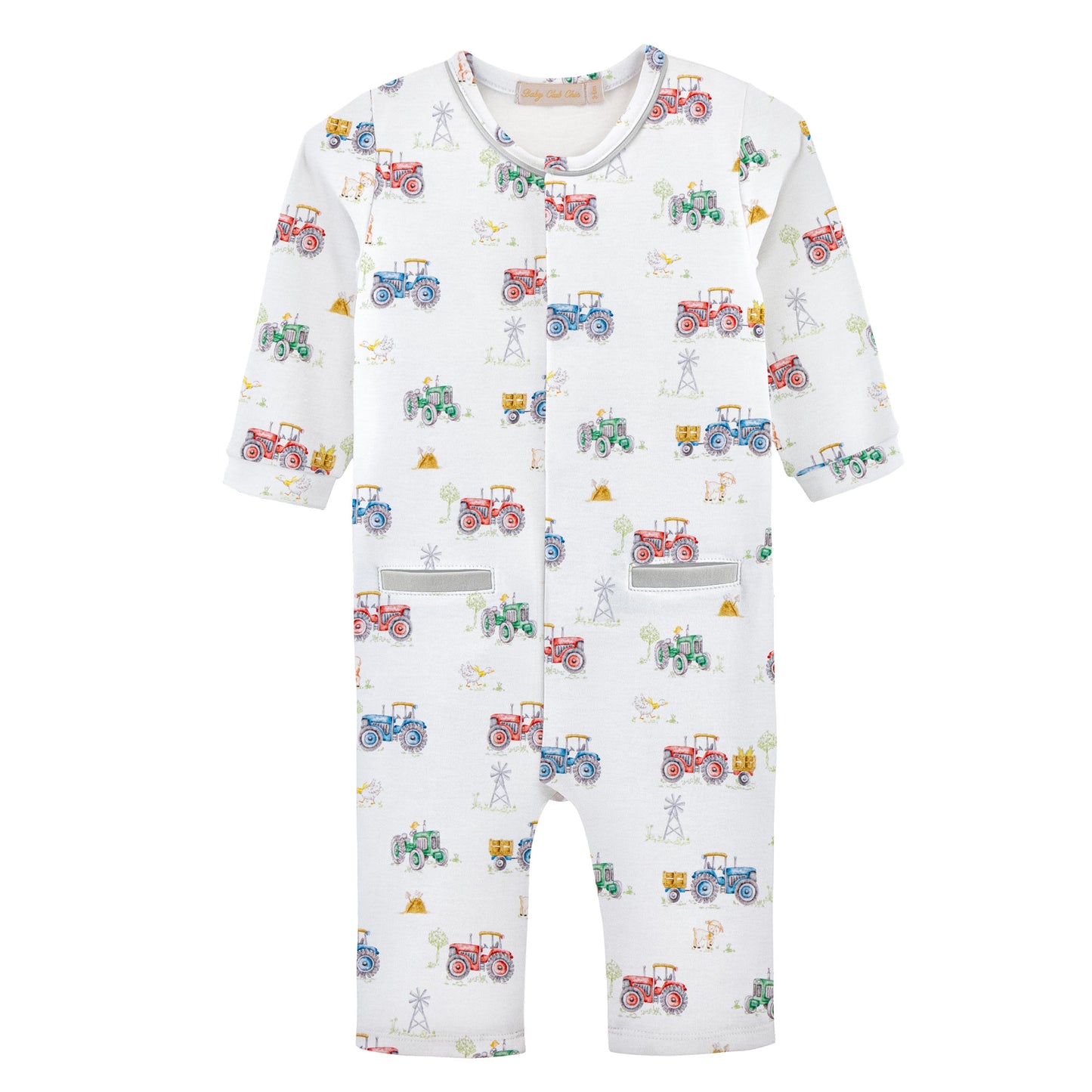 Tractor Time Playsuit w/Piping