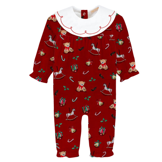 Joyful Christmas Playsuit w/Bib Collar