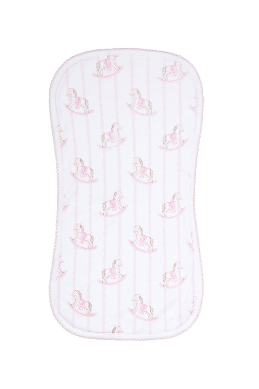 Pink Rocking Horse Burp Cloth
