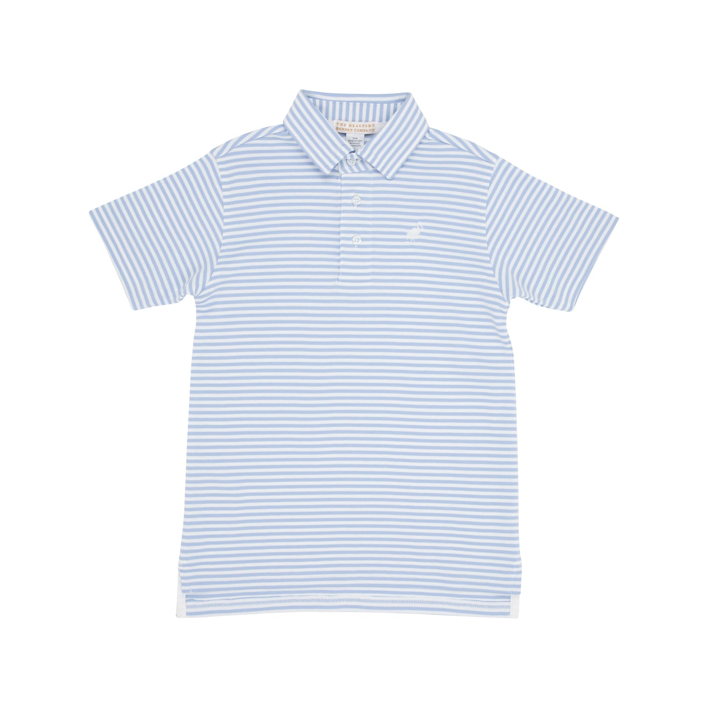Prim & Proper Polo | Beale Street Blue Stripe/White Stork