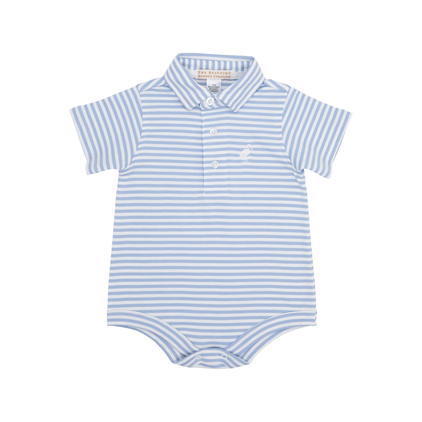 Prim & Proper Polo | Beale Street Blue Stripe/White Stork