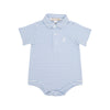 Prim & Proper Polo | Beale Street Blue Stripe/White Stork