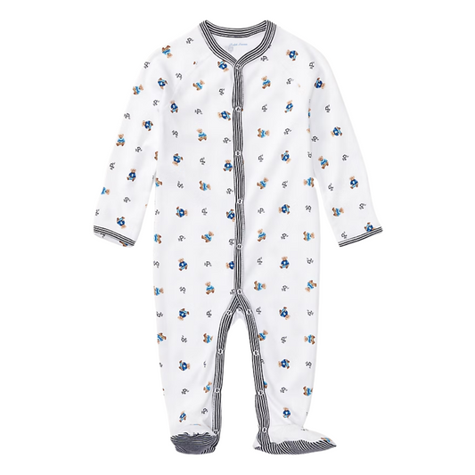 Printed Cotton Coverall | White Multi with Refined Navy
