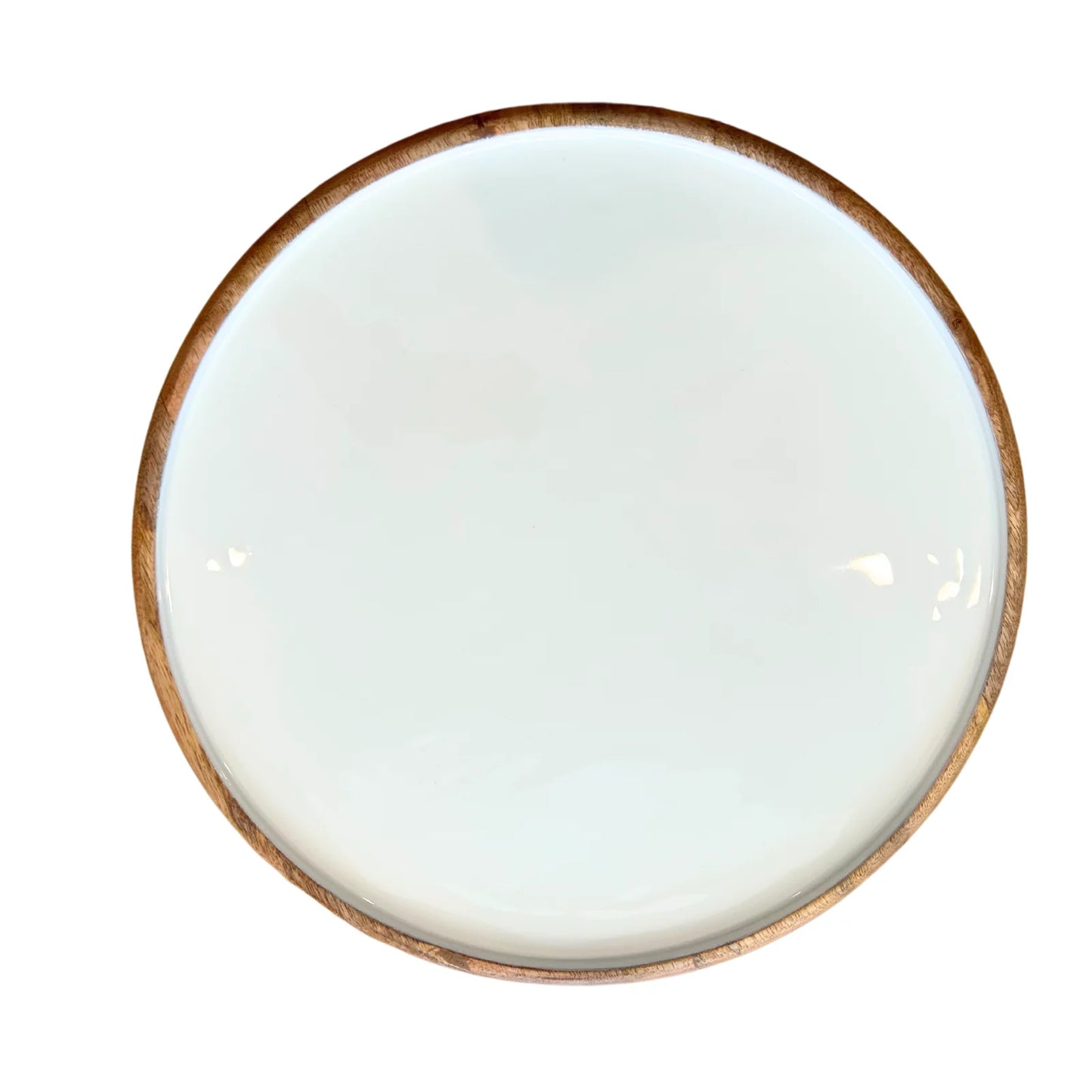 Acacia & Enamel Lazy Susan | 20x20 | White