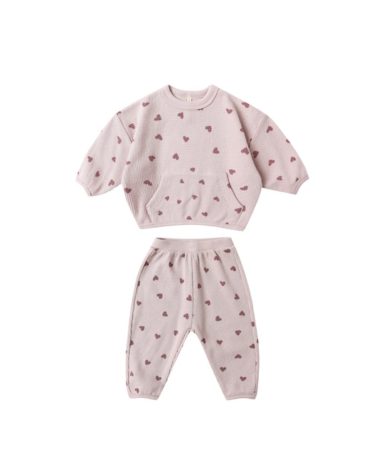 Waffle Slouch Set | Hearts