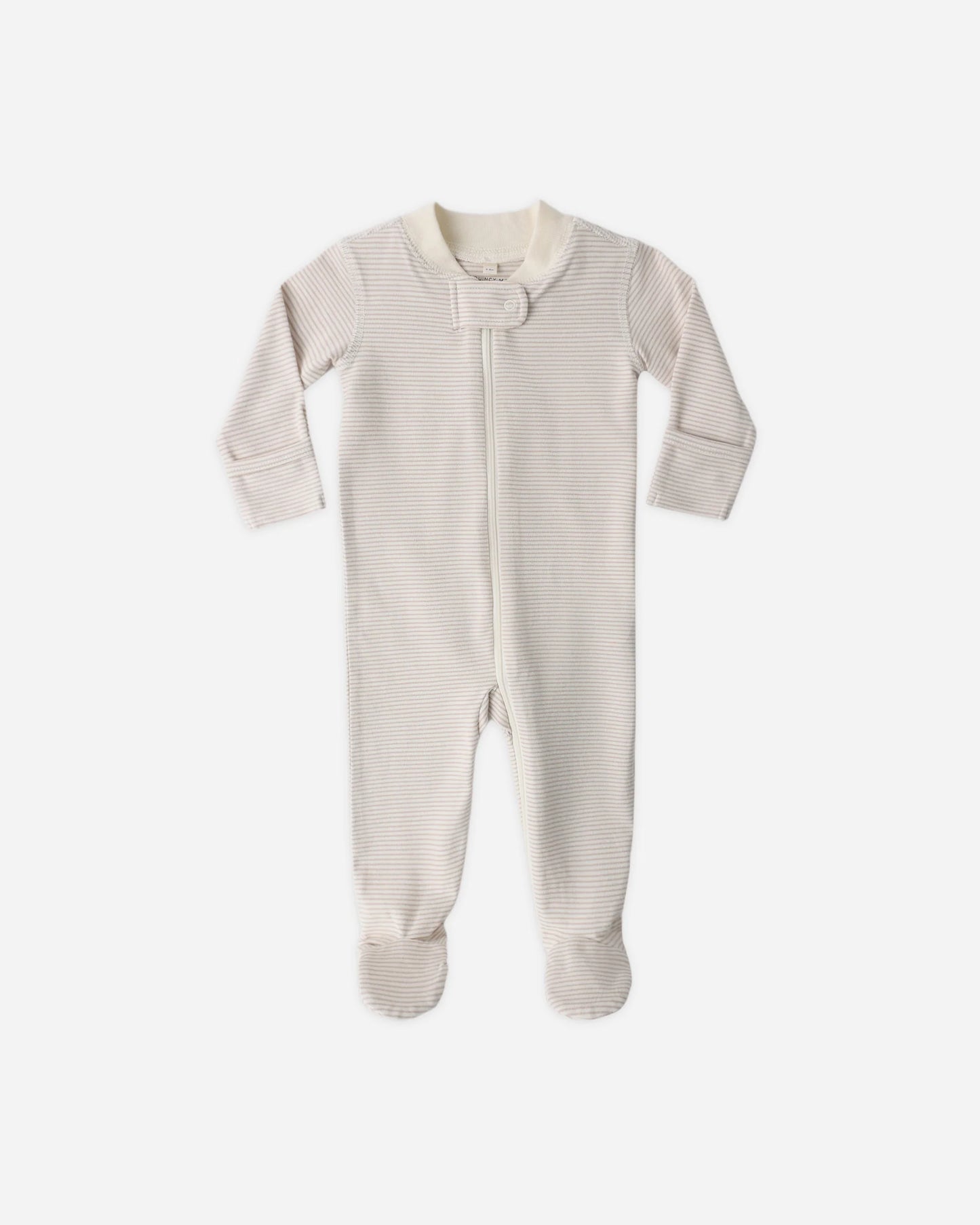Sip Longsleeve Sleeper Footie | Oat Microstripe
