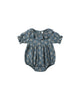 Collared Romper | Blue Floral
