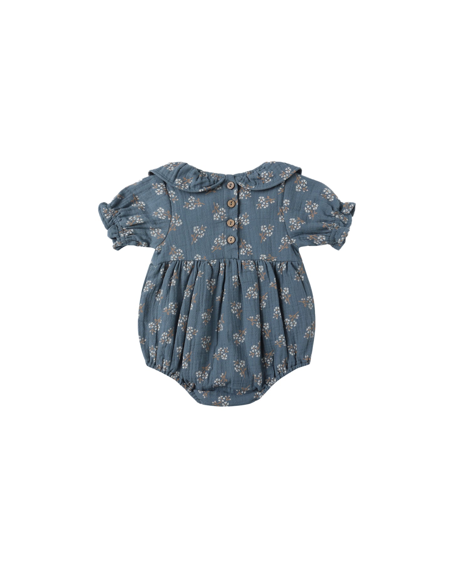 Collared Romper | Blue Floral
