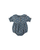Collared Romper | Blue Floral