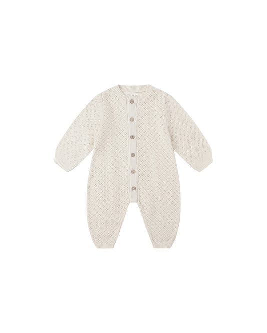 Long Sleeve Bubble Romper | Natural