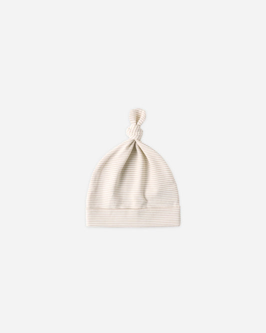 Knotted Baby Hat | Oat Microstripe