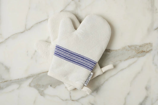 Oven Mitt, Vintage Navy Blue Stripe, Set of 2