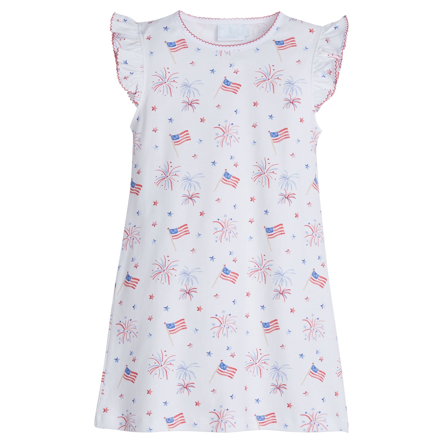 Printed Angel Sleeve Dress | Flags