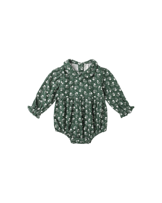 Cora Romper | Green Ditsy