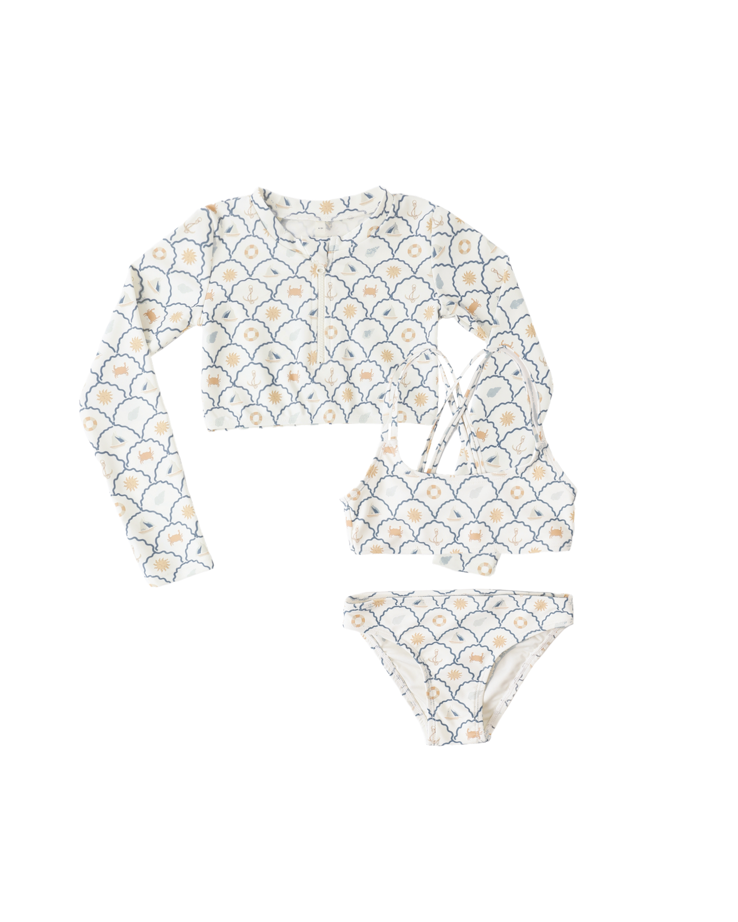 Crop Rashguard Set | Nautical