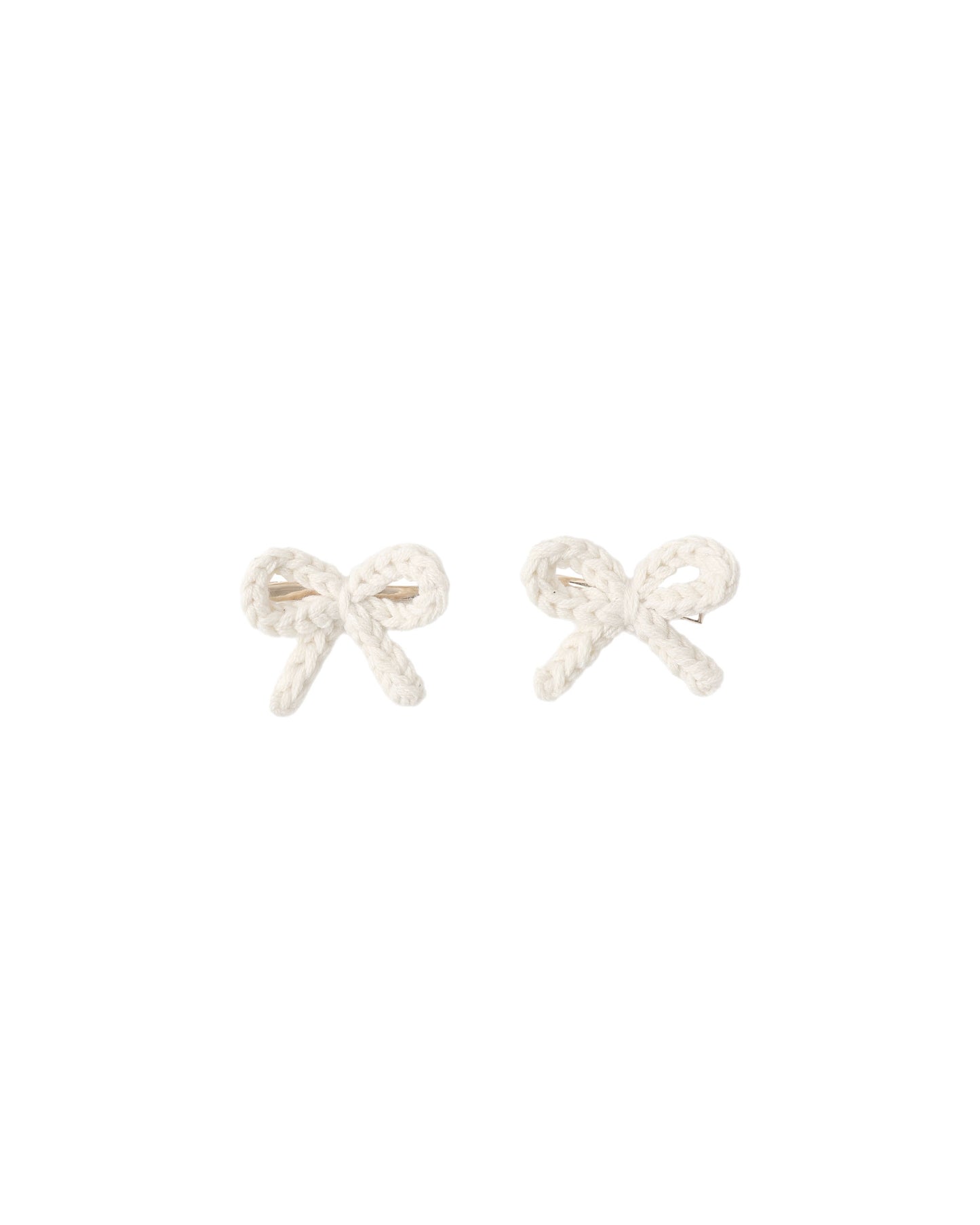Crochet Bow Clips | Ivory