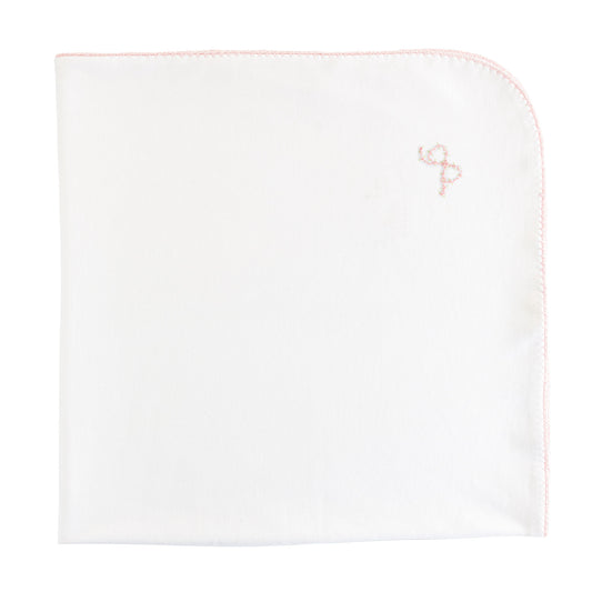 Pretty Bows Receiving Blanket w/Crochet Trim | Pink