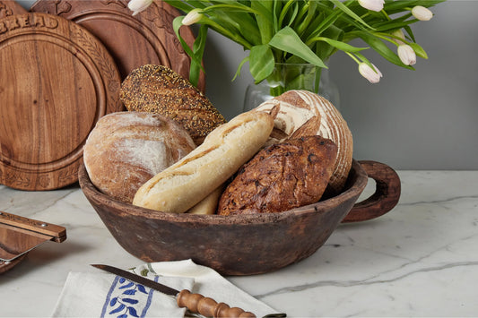 Vintage Wood Bowl | Carved Handle
