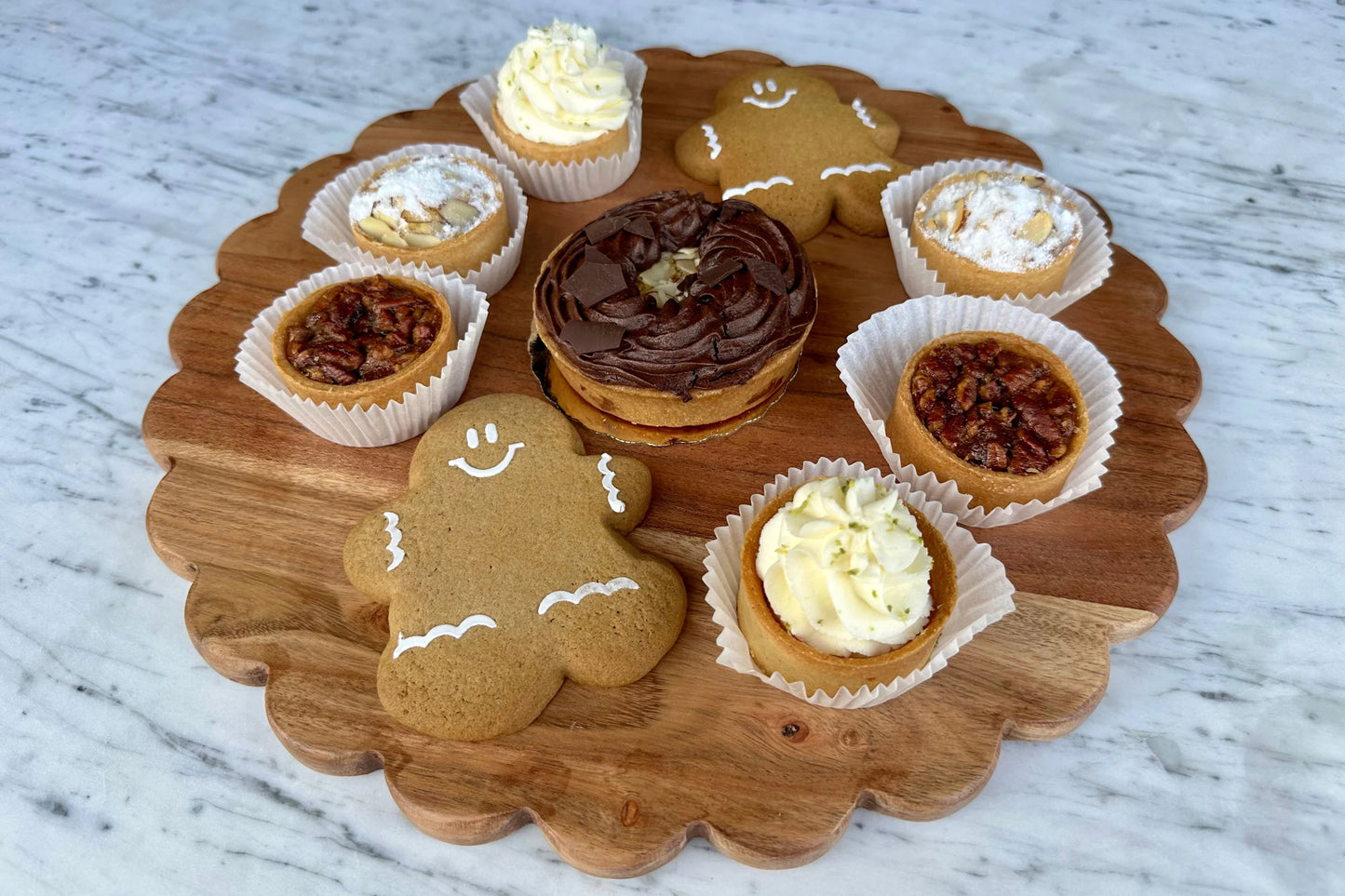 Scalloped Cutting Board Charger | Large Round