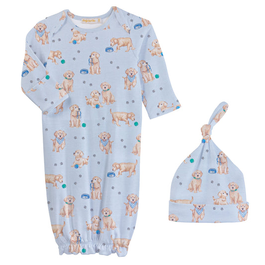 Puppy Adventures Gown + Hat Set