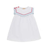 Sarah Sailboat Dress | Worth Avenue White Seersucker With Buckhead Blue And Richmond Red