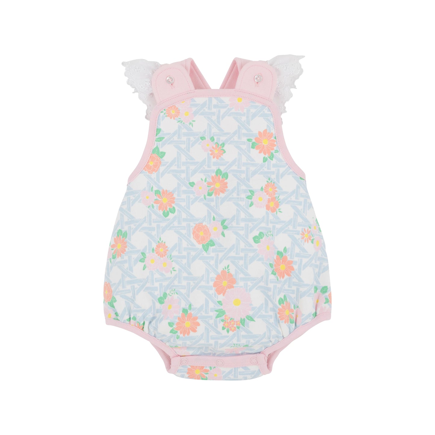 Saylor Sunsuit | Cayman Island Cane with Palm Beach Pin