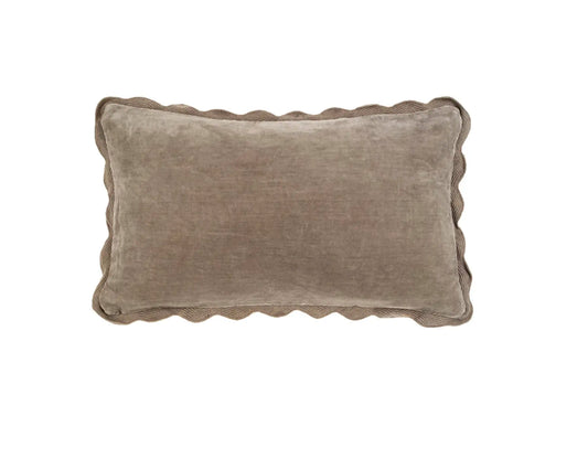 Velvet Scallop Pillow | Fog | 21x12