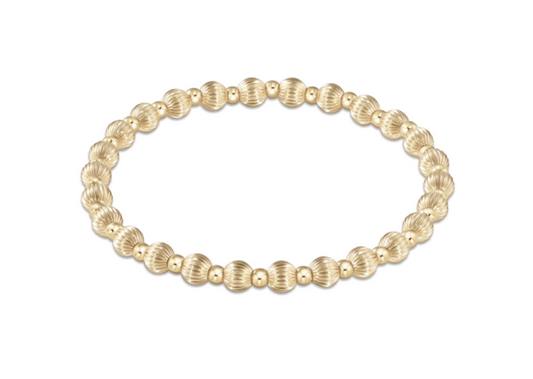 Dignity Grateful Pattern 5mm Bead Bracelet | Gold
