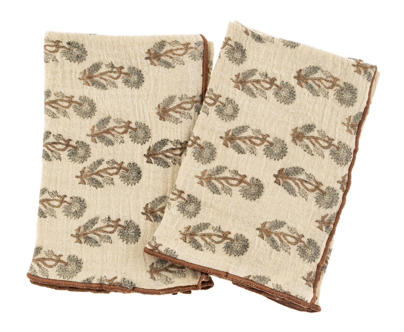 Oleander Block Print Tea Towels | Set of 2