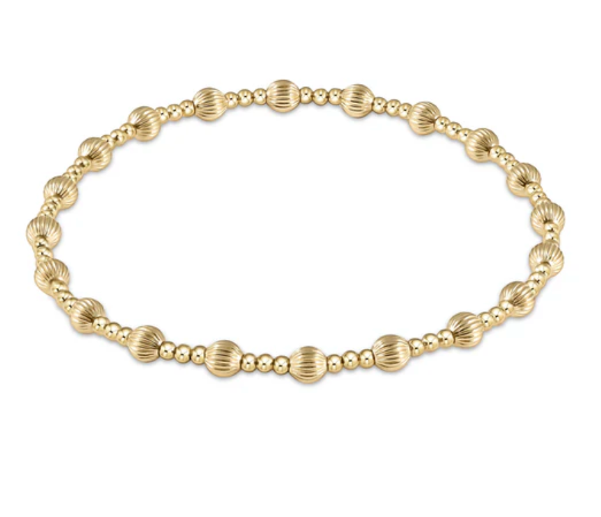 Dignity Sincerity Pattern 5mm Bead Bracelet | Gold