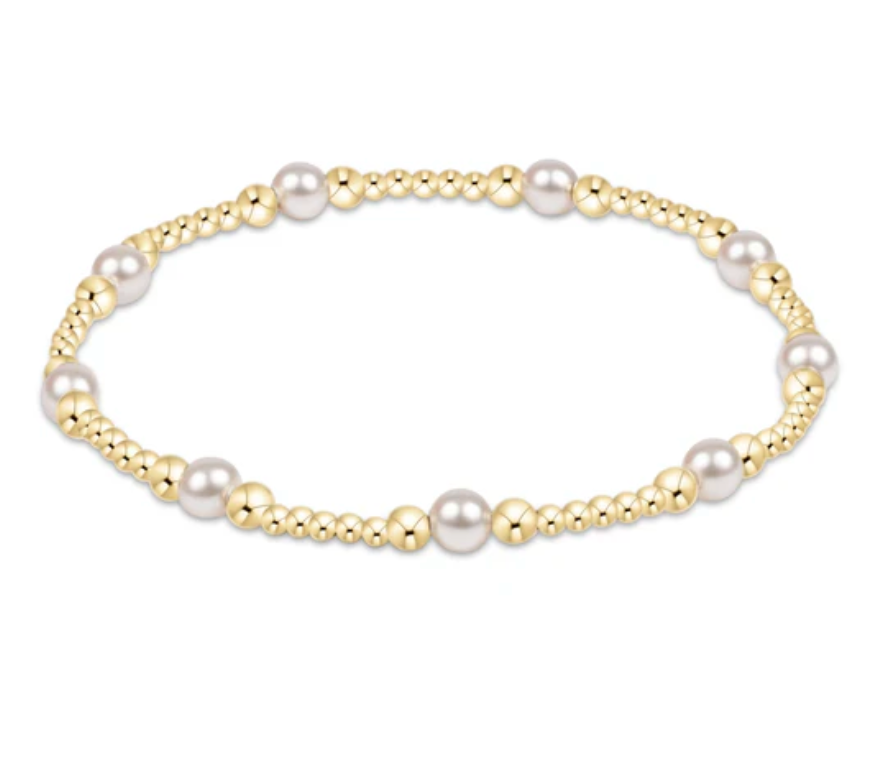Classic Purpose Pattern 4mm Bead Bracelet | Pearl