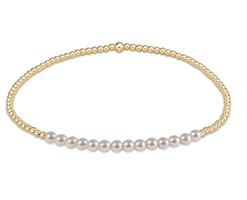 Gold Bliss 2mm Bead Bracelet | Pearl