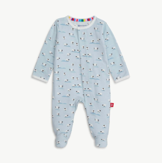 Baa Baa Baby Blue Modal Magnetic Footie