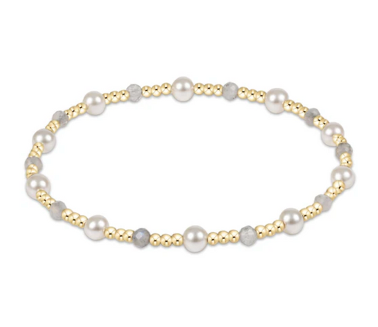 Pearl Sincerity Pattern 4mm Bead Bracelet | Labradorite