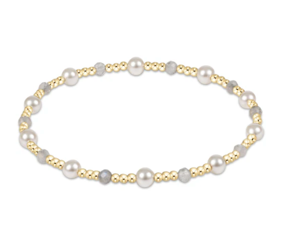 Pearl Sincerity Pattern 4mm Bead Bracelet | Labradorite