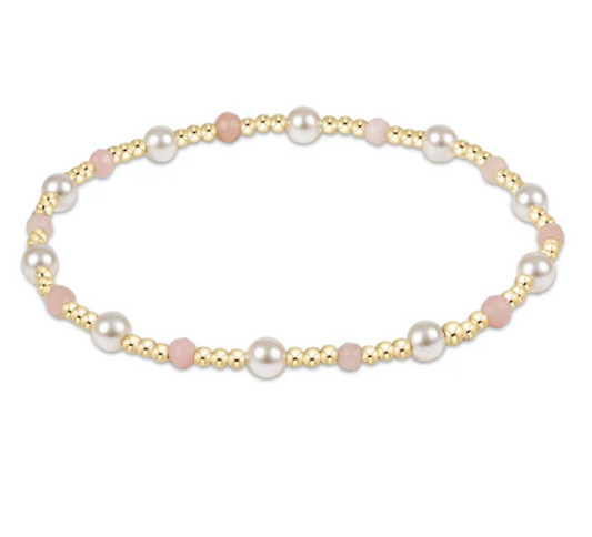 Pearl Sincerity Pattern 4mm Bead Bracelet | Pink Opal