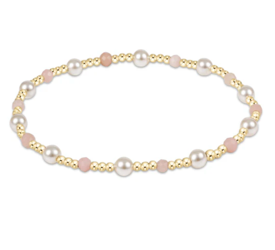 Pearl Sincerity Pattern 4mm Bead Bracelet | Pink Opal