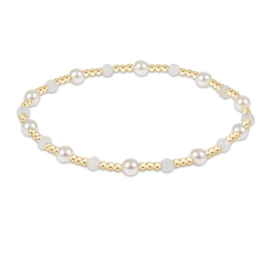 Pearl Sincerity Pattern 4mm Bead Bracelet | Moonstone