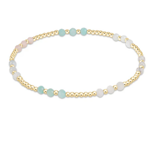 Gemstone Gold Joy Pattern 3mm Bead Bracelet | Hot Mess