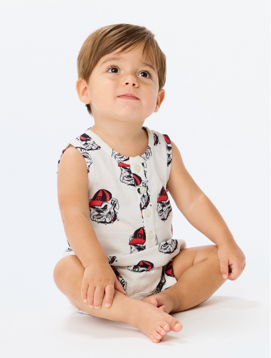 The Georgia Bulldogs Unisex Henley Onesie
