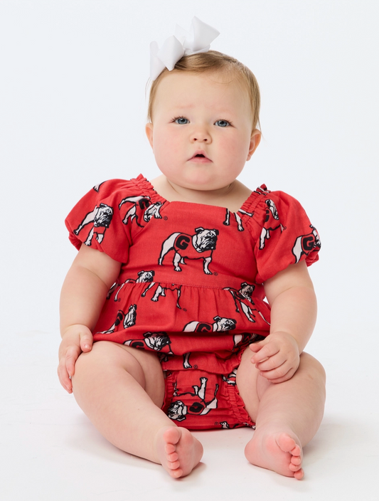 The Georgia Bulldogs Puff Sleeve Onesie