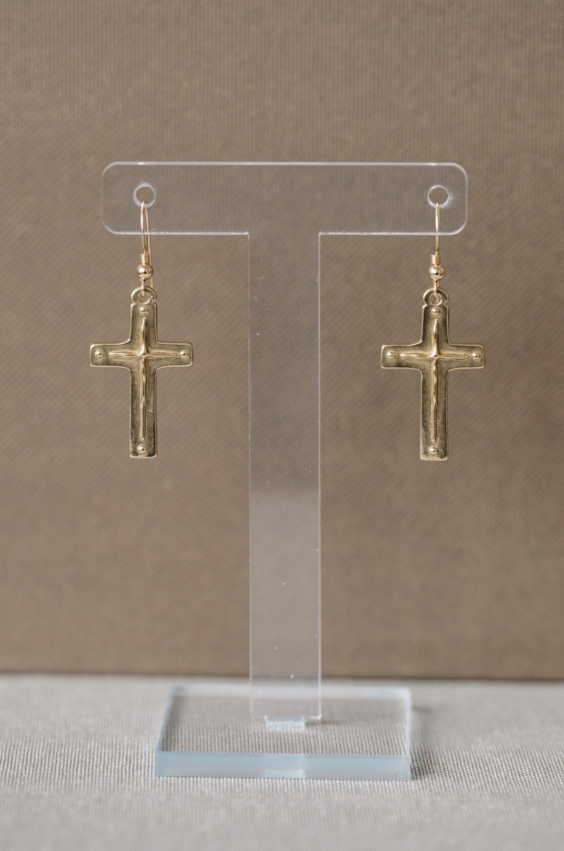 Titus 3:4-5 | Cross French Hook Earring | Regular Pendant