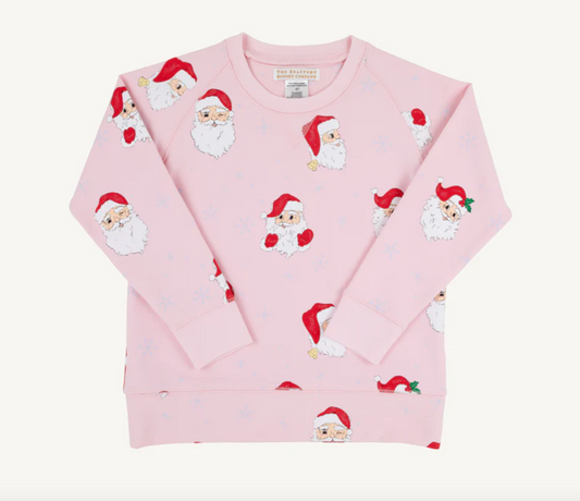 Cassidy Comfy Crewneck French Terry | Dear Santa Palm Beach Pink
