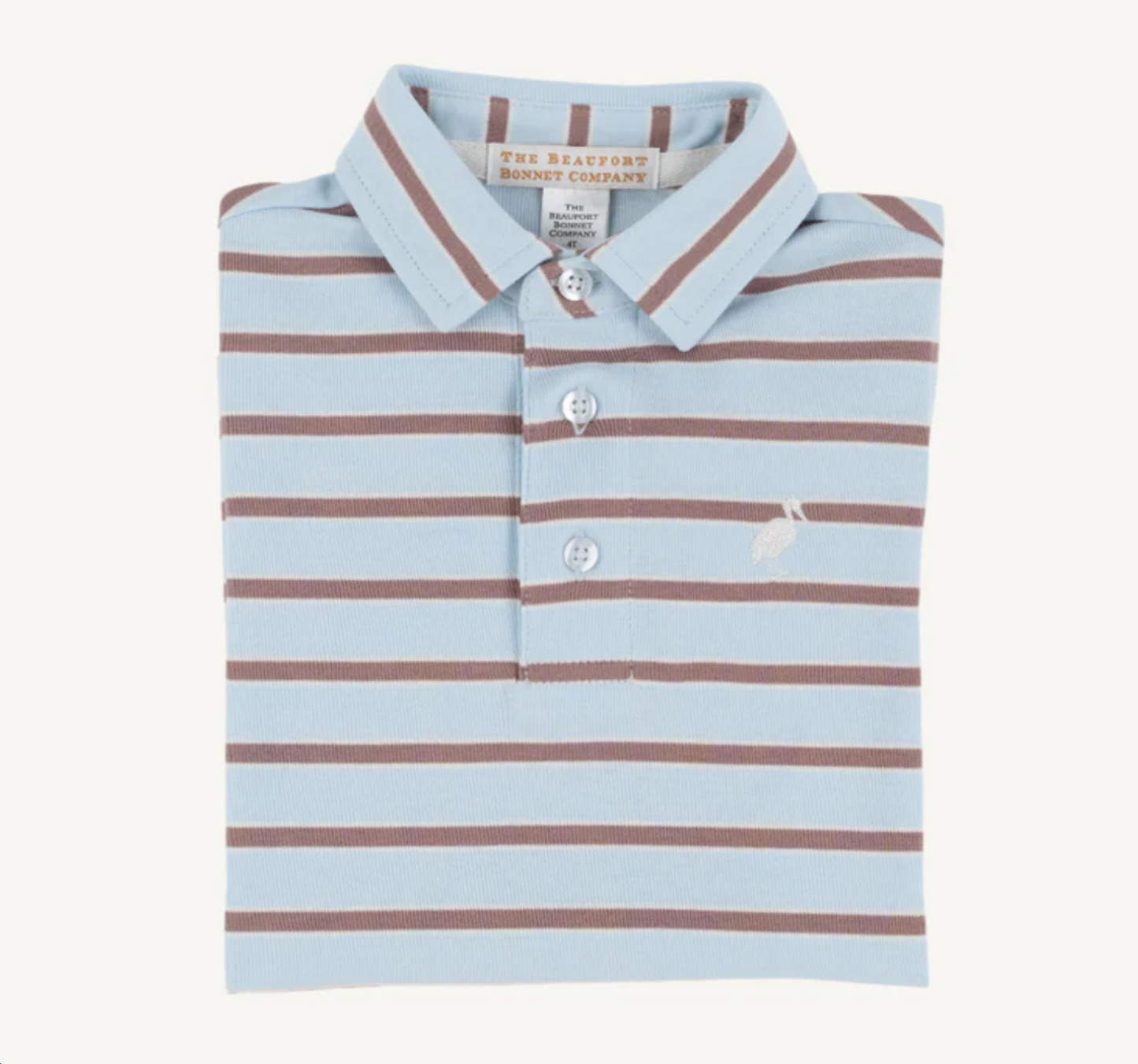Prim and Proper Polo | Buckhead Blue Palmetto Pearl and Gray Bay Brown Stripe/Palmetto Pear