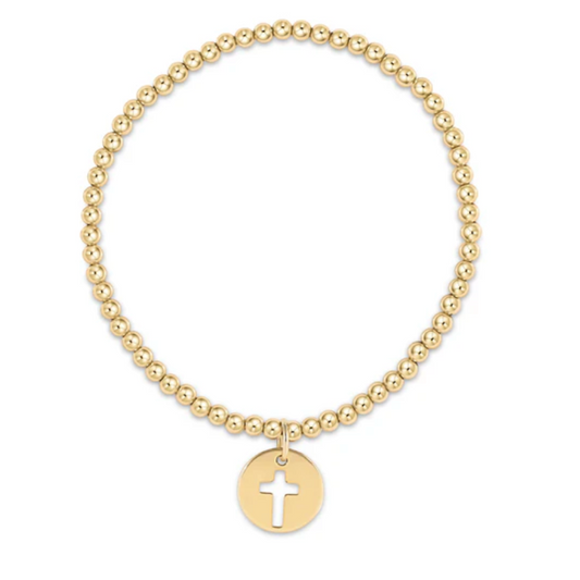 extends Classic Gold 3mm Bead Bracelet | Blessed Gold Disc