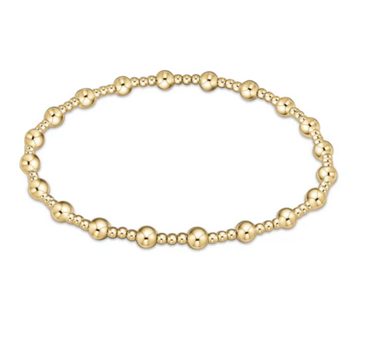 extends Classic Sincerity Pattern 4mm Bead Bracelet | Gold