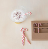 Glass Candy Cane Shaped Stir Sticks | Set of 6