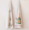Cotton Slub Tea Towel with Holiday Saying | 2 Styles