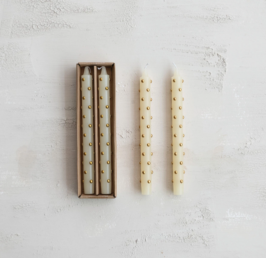 10" Dot Taper Candle | Set of 2